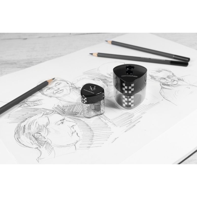 EBERHARD FABER taille-crayon double pointe, transparent/anthracite, crayons standards & jumbo